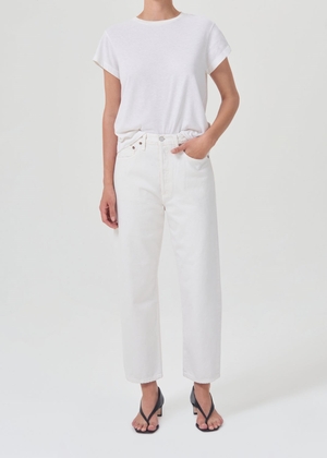 AGOLDE 90's Crop Mid Rise Droit Salt | PNV-31472363