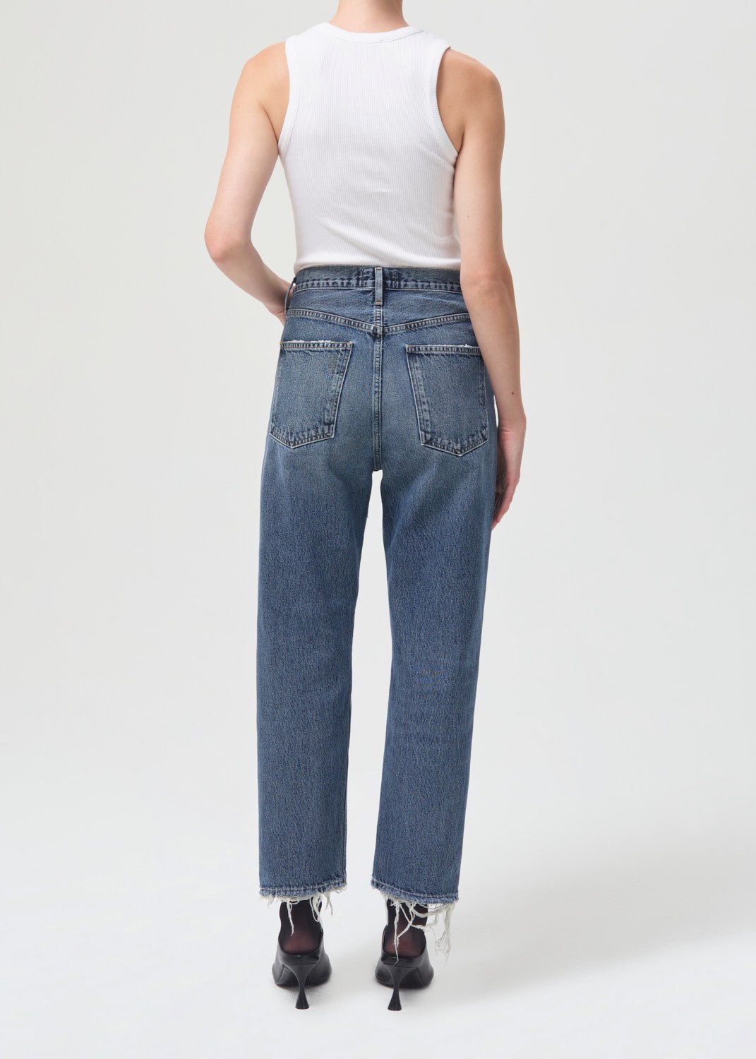 AGOLDE 90's Crop Mid Rise Droit Oblique | HZW-90428539