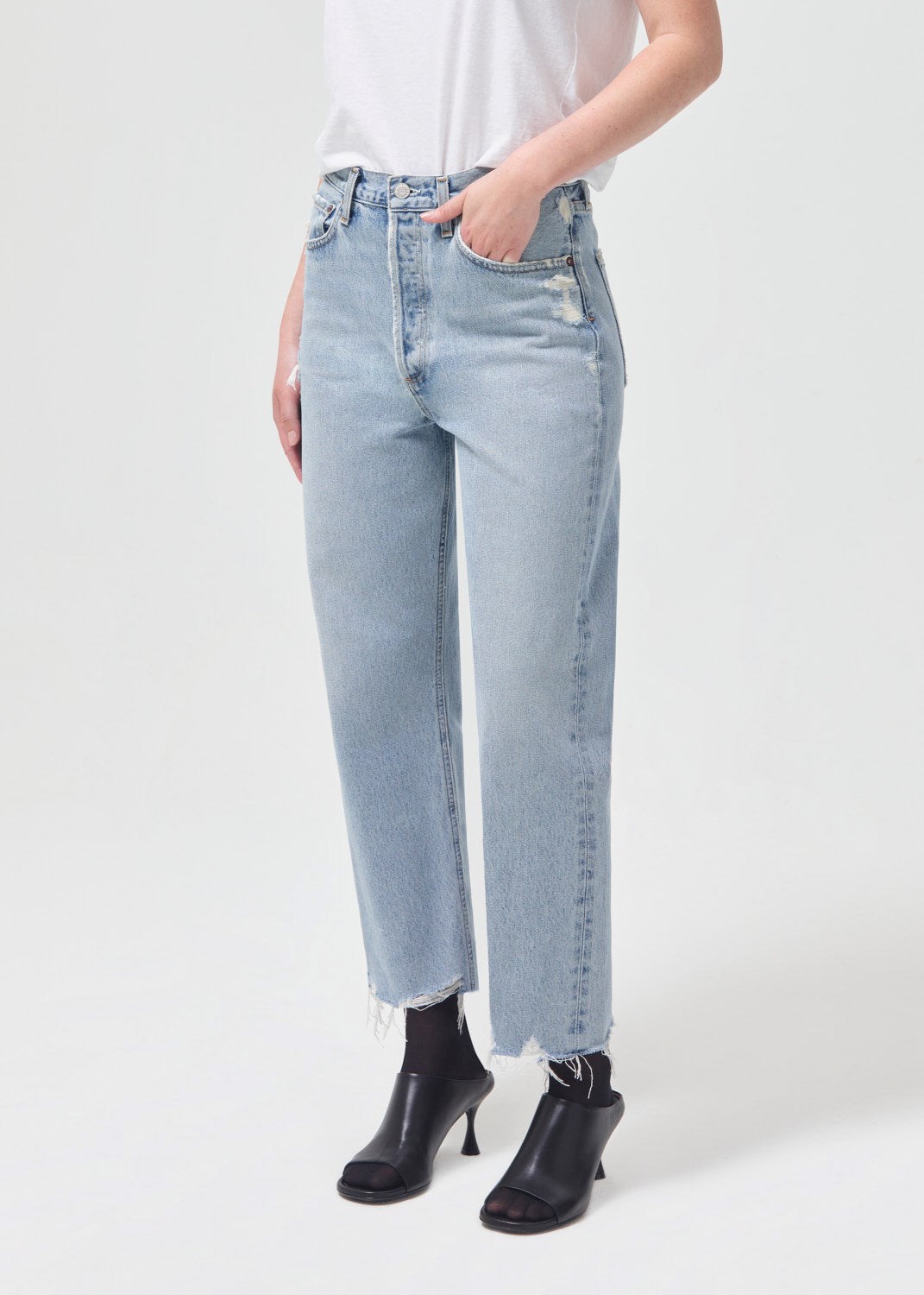 AGOLDE 90's Crop Mid Rise Droit Nerve | JGO-45184685