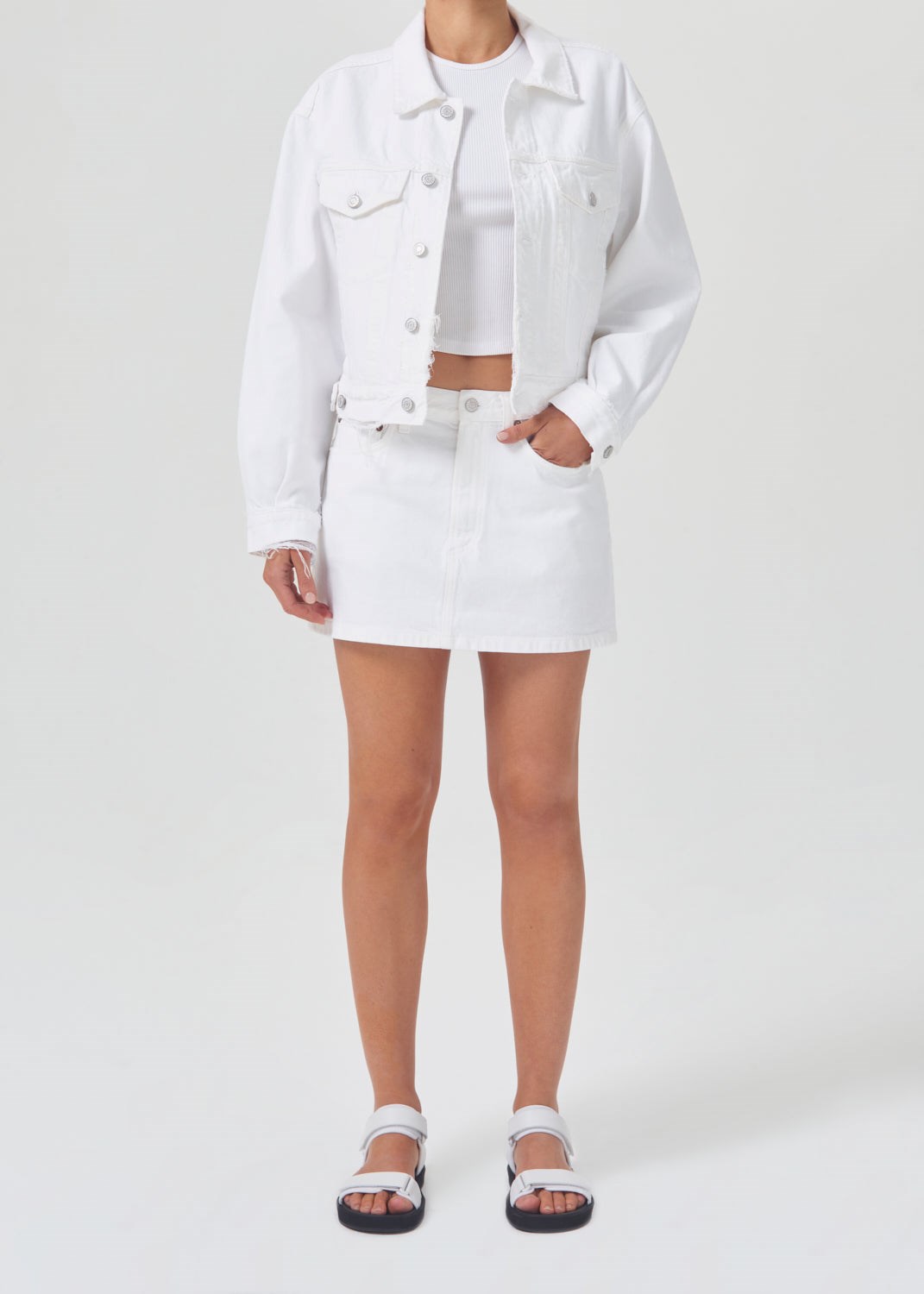 AGOLDE Liv Mini Skirt Milkshake | LSO-94475780