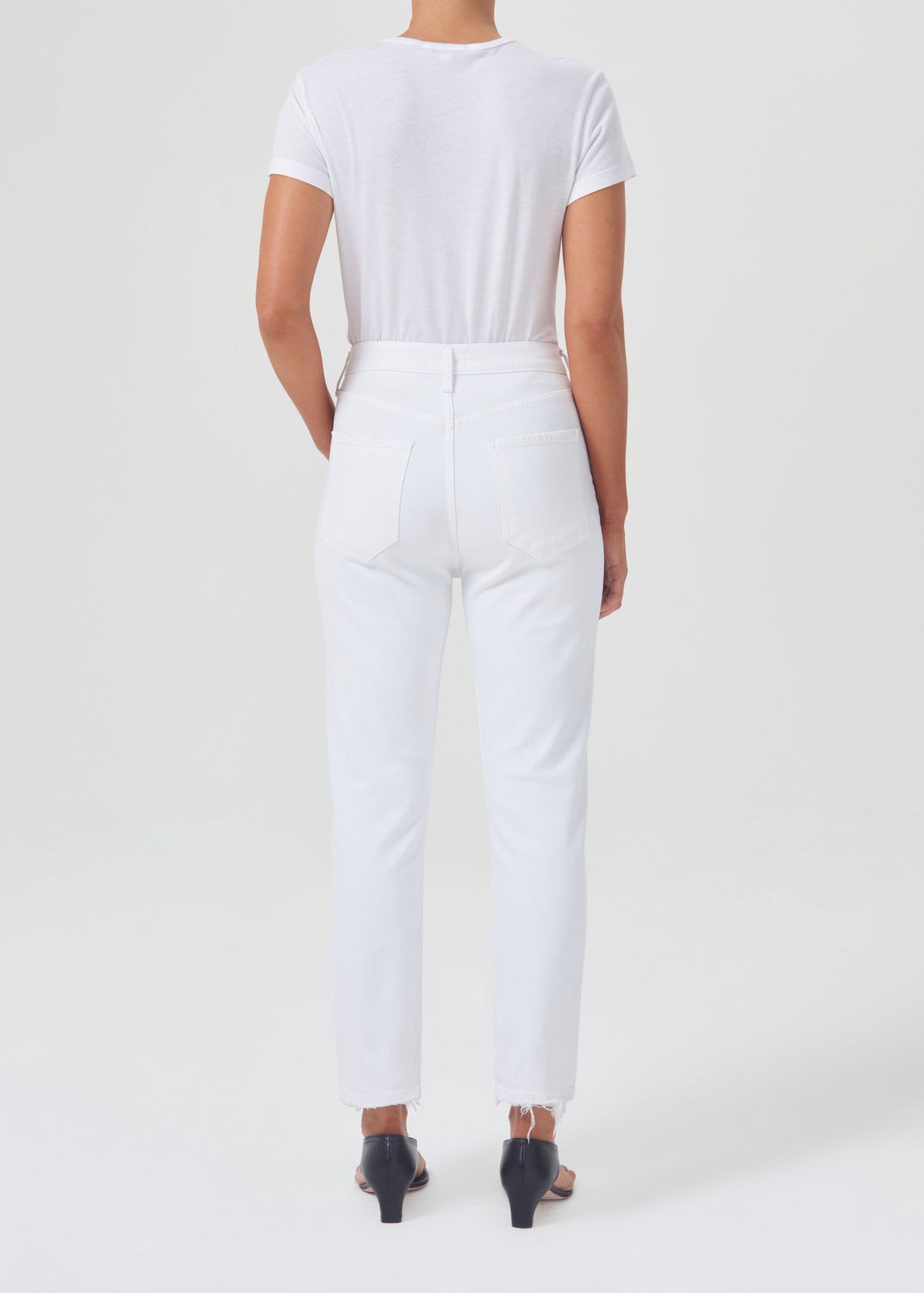 AGOLDE Riley High Rise Droit Crop (Stretch) Blanche | XOS-48574205