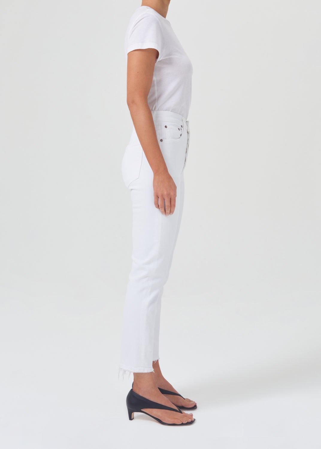 AGOLDE Riley High Rise Droit Crop (Stretch) Blanche | XOS-48574205