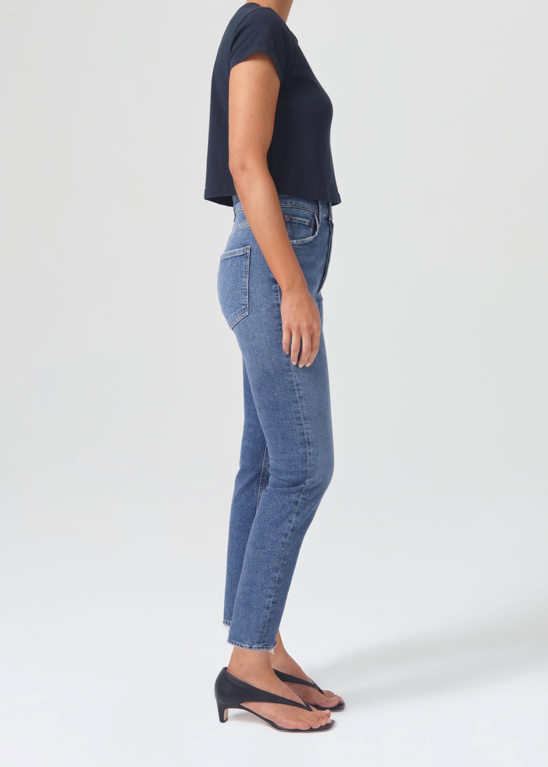 AGOLDE Riley High Rise Droit Crop (Stretch) Silence | GQB-63869106