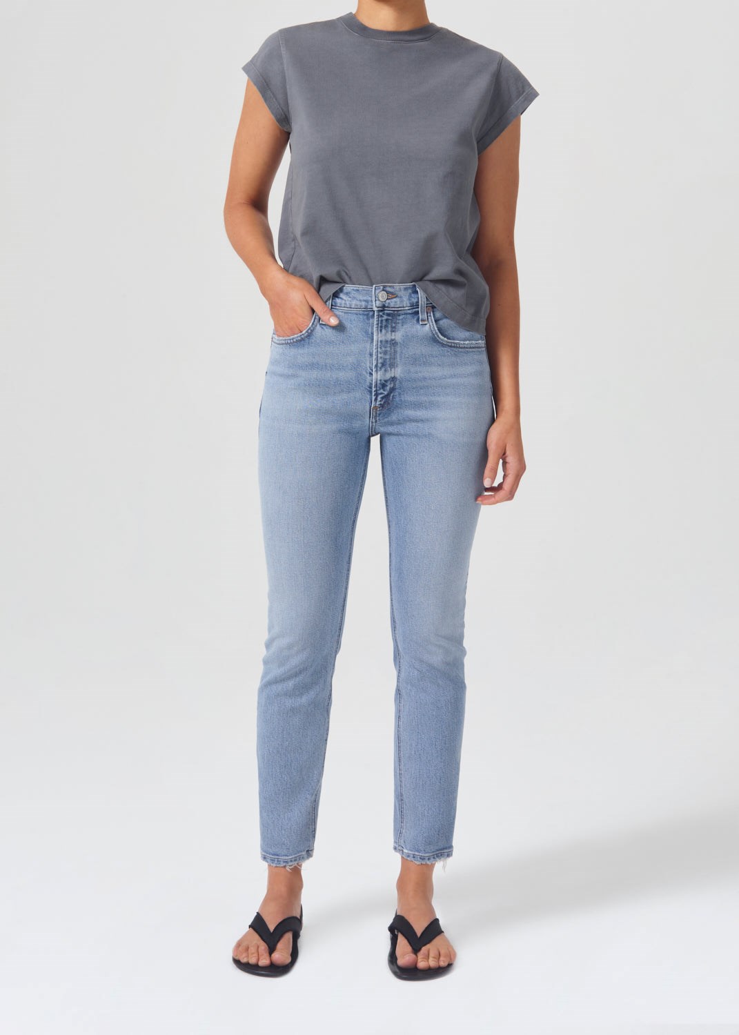 AGOLDE Willow Mid Rise Slim Crop (Stretch) Torch | LYH-06046619