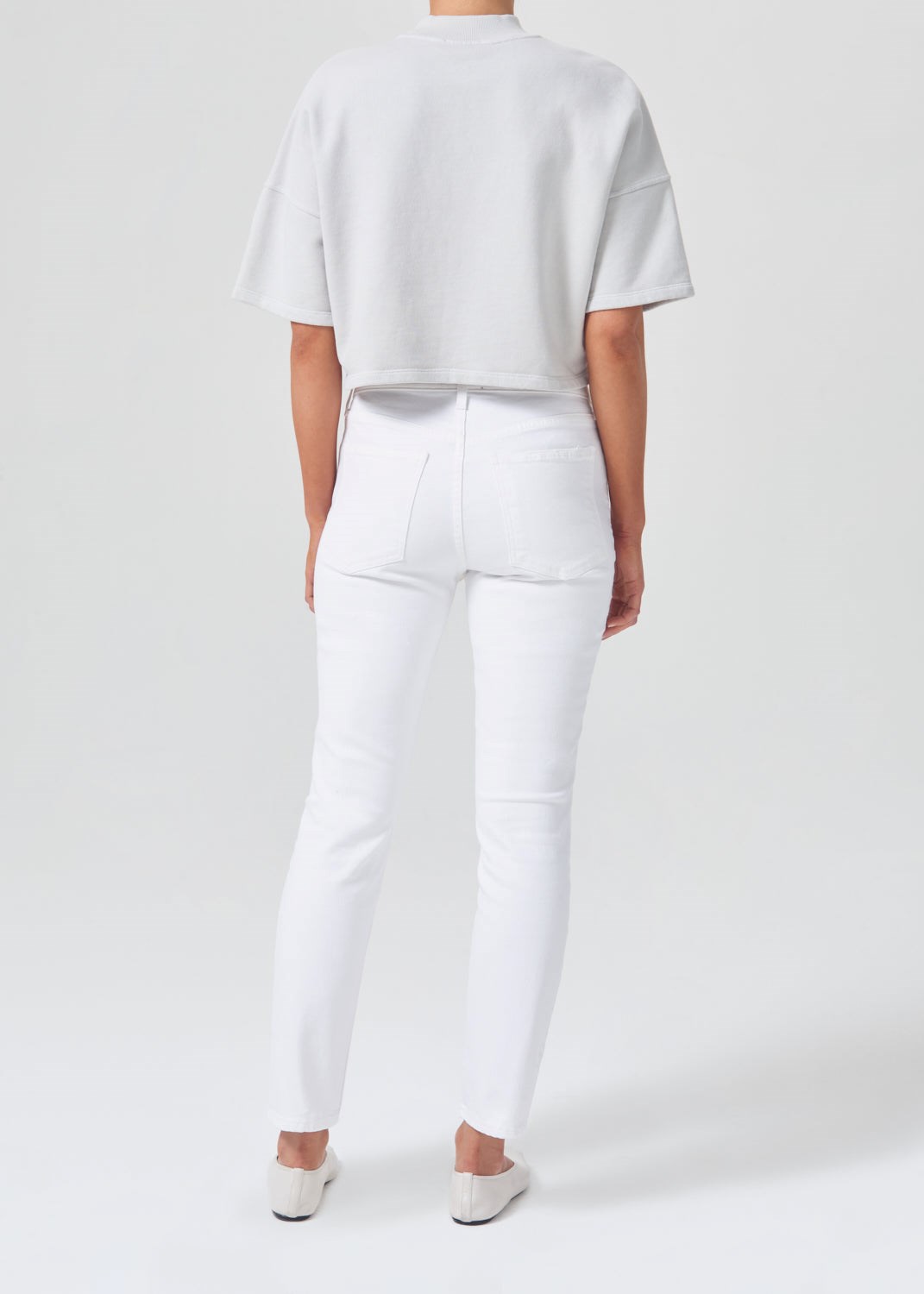 AGOLDE Willow Mid Rise Slim Crop (Stretch) Blanche | KEP-58592797