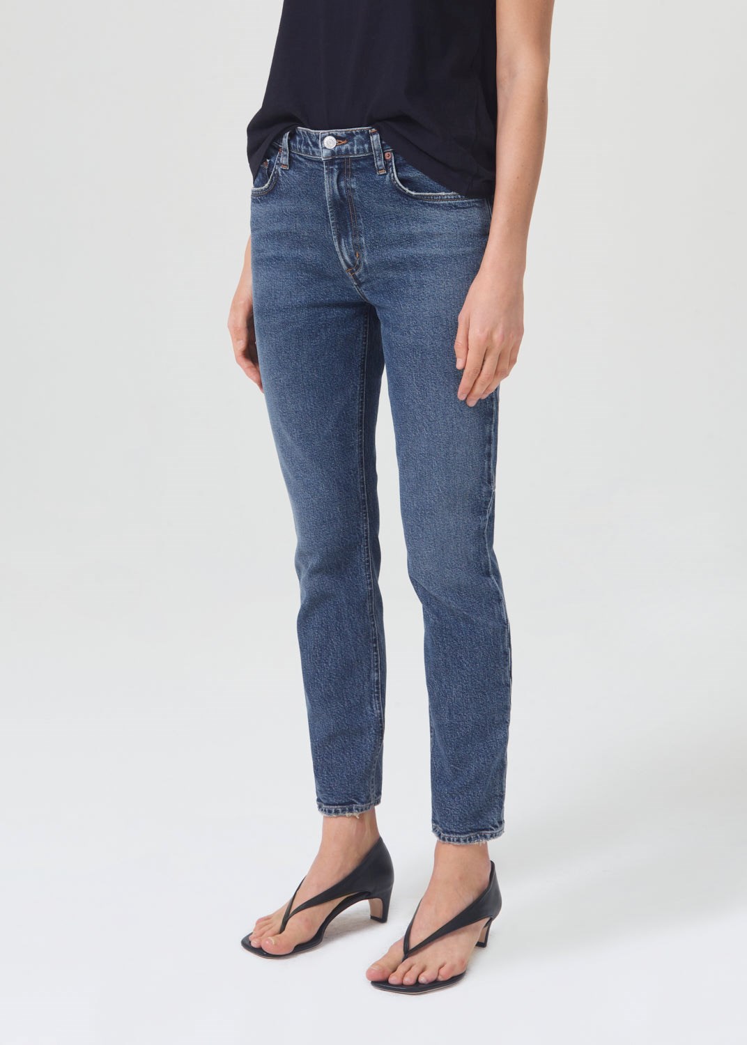 AGOLDE Willow Mid Rise Slim Crop (Stretch) Rush | QRK-77524349