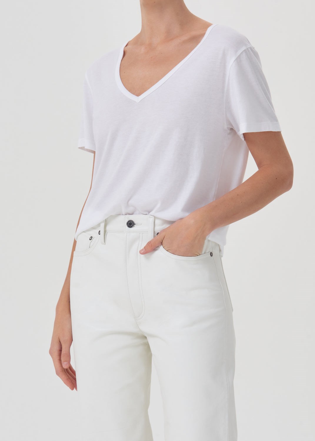 AGOLDE Cameron V Neck Blanche | EFN-37176918