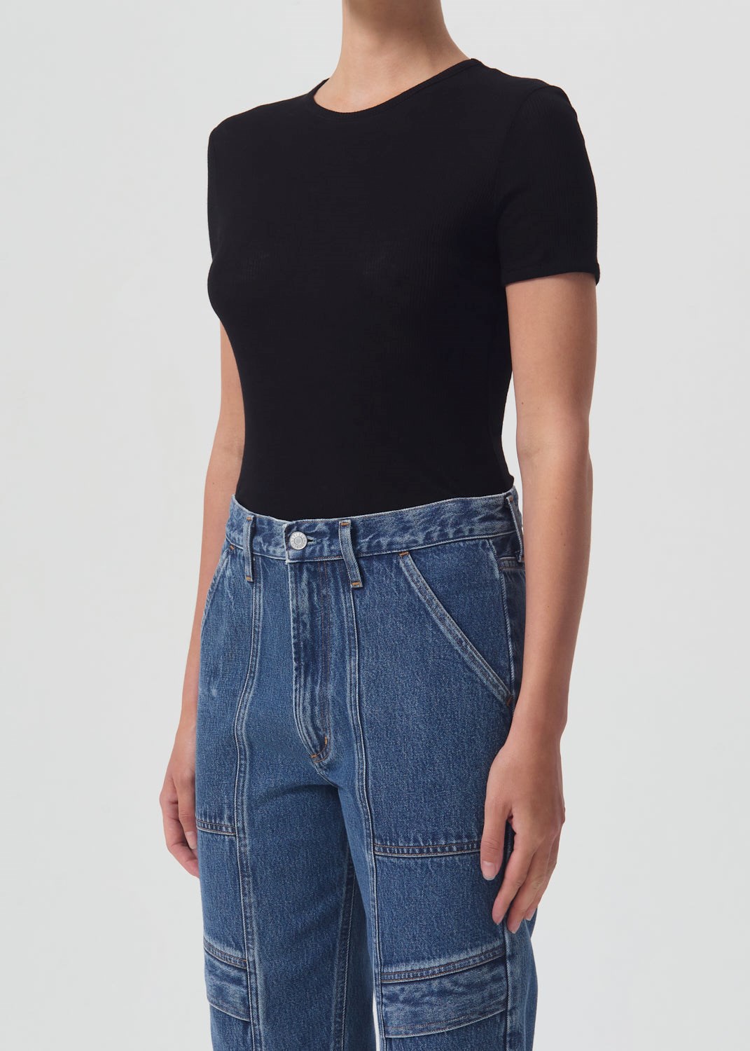 AGOLDE Abbie Slim Tee Noir | AJU-51033766